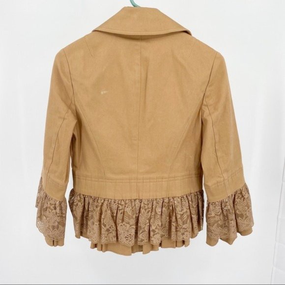 Boston Proper Lace Trim Beige Jacket Size 2 - Picture 2 of 5